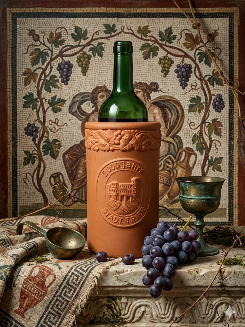 Vintage Roman Terracotta Wine Bottle Cooler